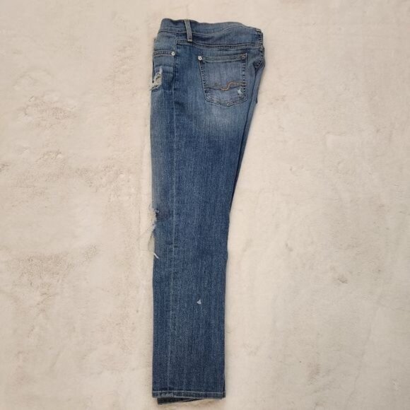 7 for all mankind josefina skinny boyfriend blue jeans size 27 - Picture 14 of 16